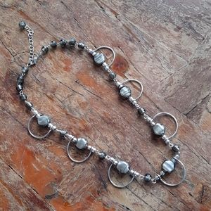 SMOKY CHARCOAL GLASS BEAD NECKLACE